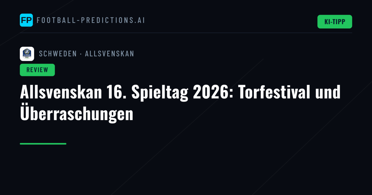 Allsvenskan 16. Spieltag 2026: Torfestival und Überraschungen