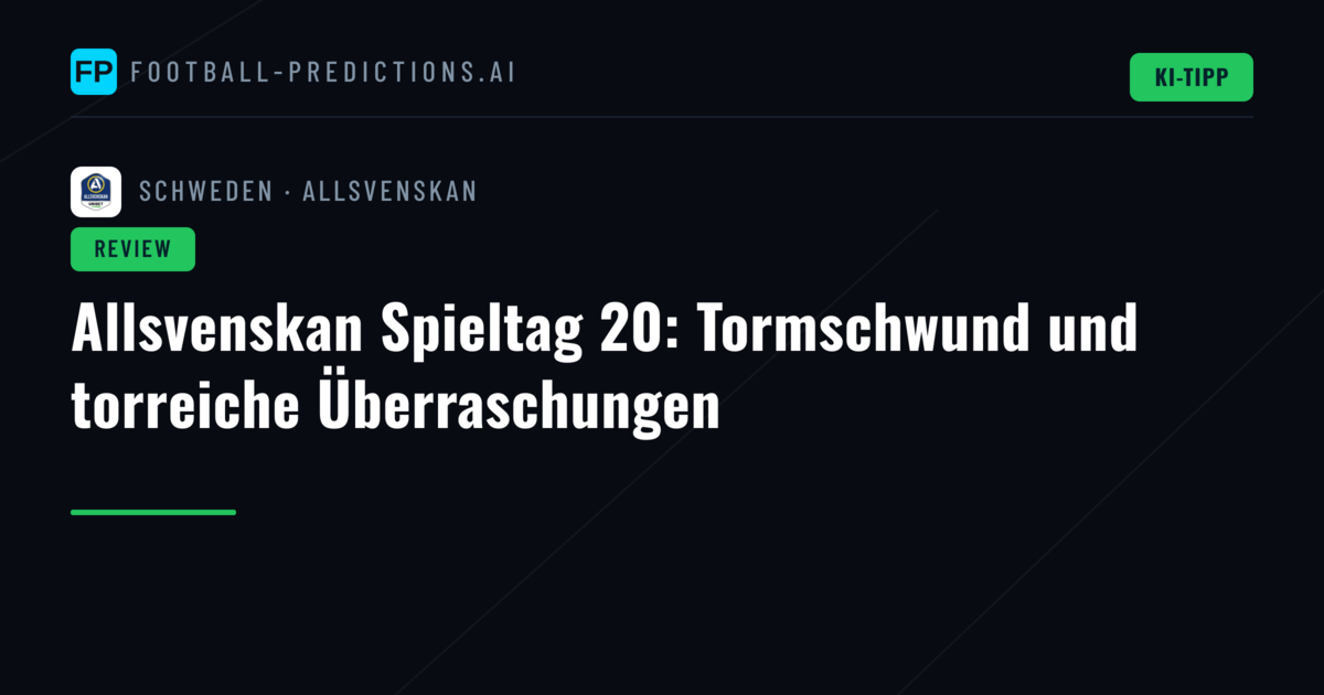 Allsvenskan Spieltag 20: Tormschwund und torreiche Überraschungen