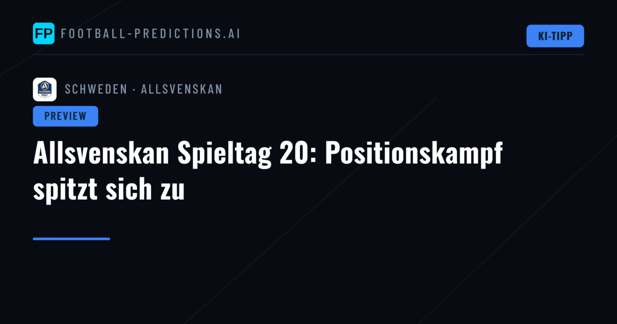 Allsvenskan Spieltag 20: Positionskampf spitzt sich zu