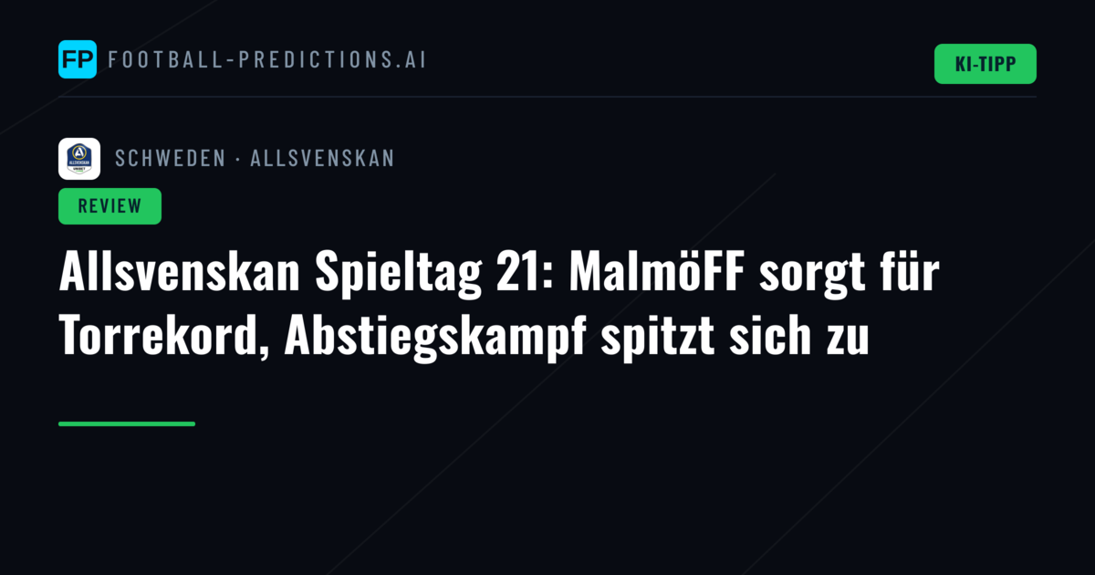 Allsvenskan Spieltag 21: MalmöFF sorgt für Torrekord, Abstiegskampf spitzt sich zu