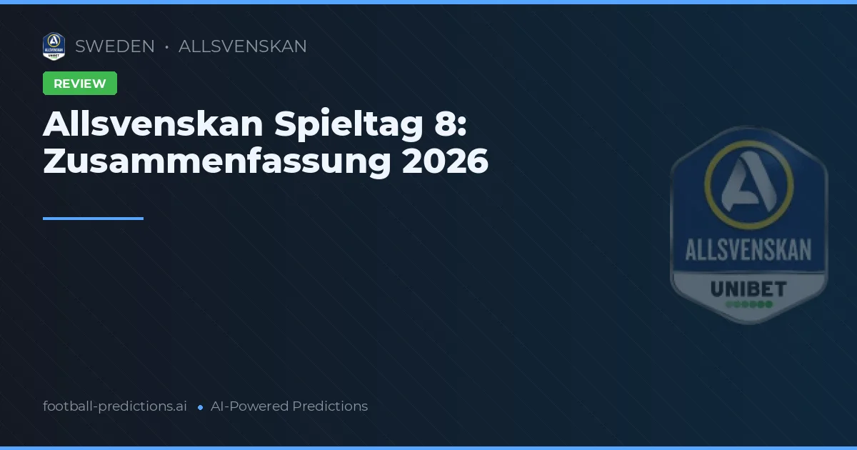 Allsvenskan Spieltag 8: Zusammenfassung 2026