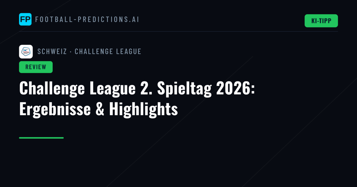 Challenge League 2. Spieltag 2026: Ergebnisse & Highlights