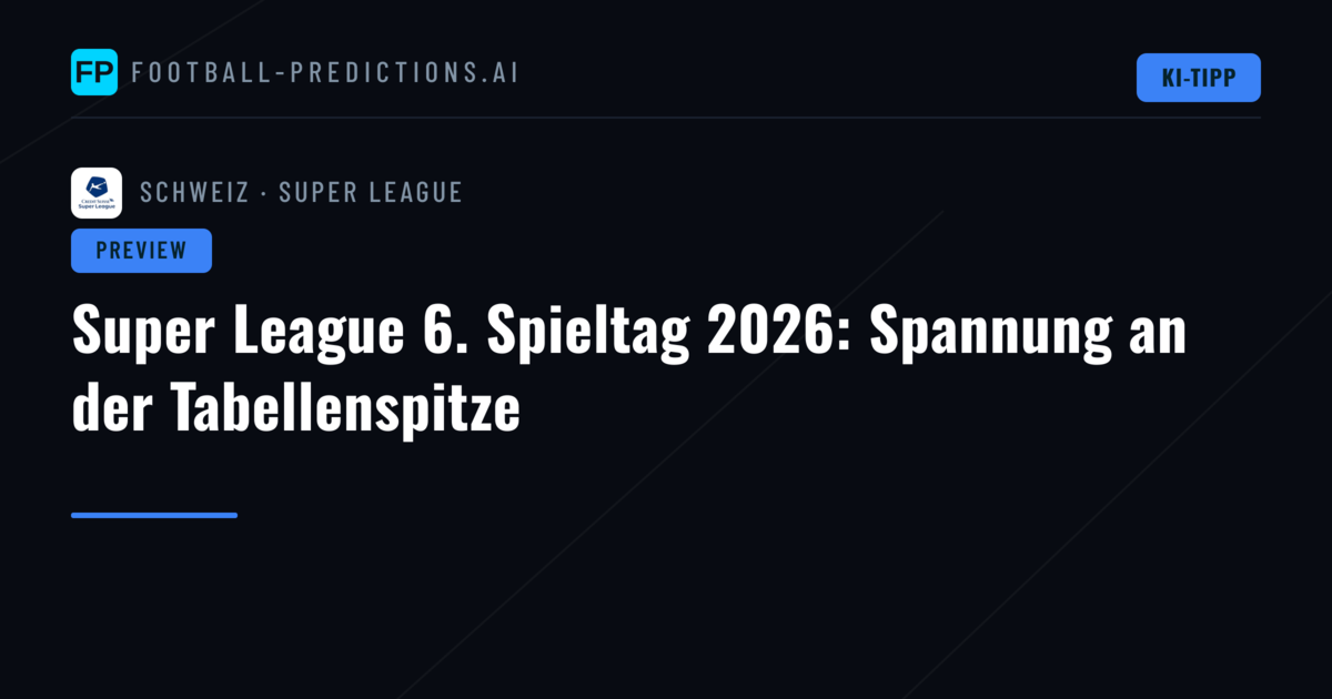 Super League 6. Spieltag 2026: Spannung an der Tabellenspitze