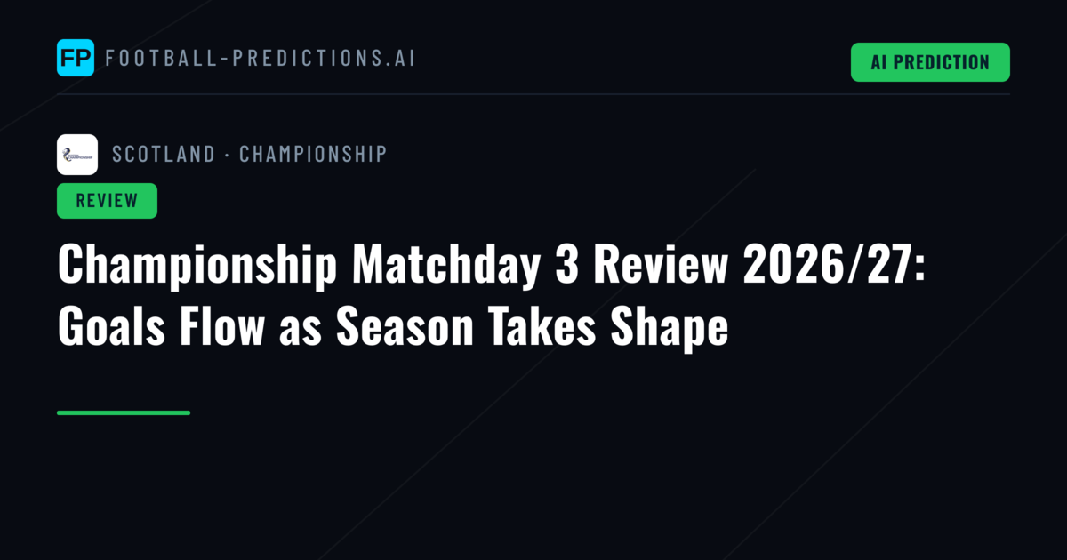 Championship Matchday 3 Review 2026/27: Goals Flow as Season Takes Shape