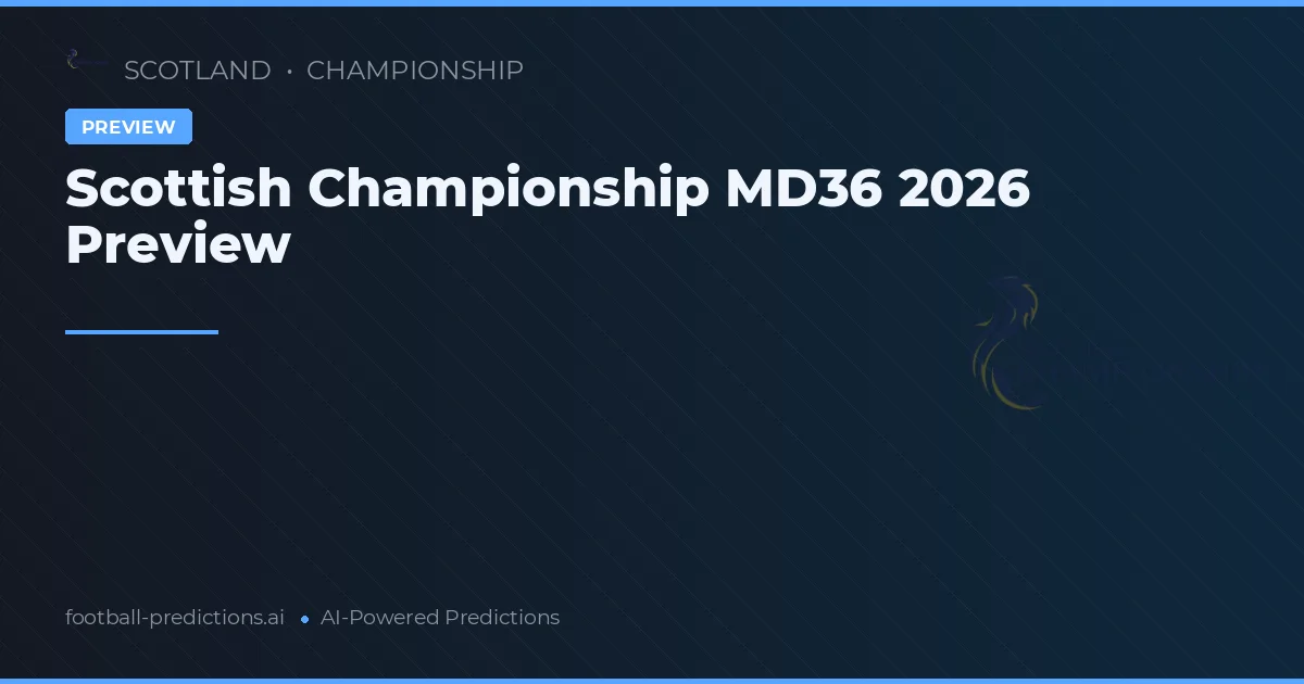 Scottish Championship MD36 2026 Preview