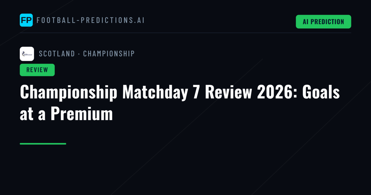 Championship Matchday 7 Review 2026: Goals at a Premium