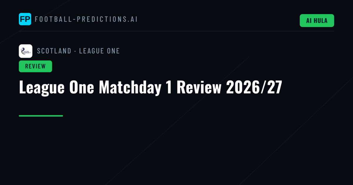 League One Matchday 1 Review 2026/27