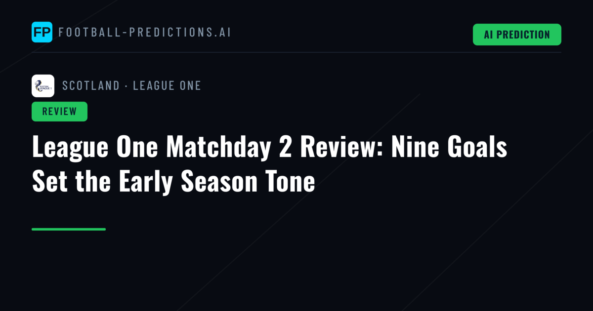 League One Matchday 2 Review: Nine Goals Set the Early Season Tone