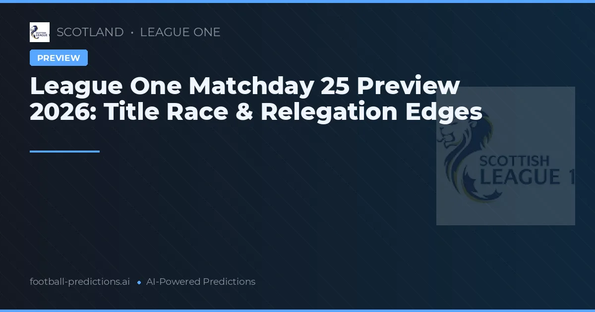 League One Matchday 25 Preview 2026: Title Race & Relegation Edges