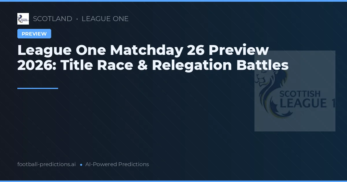 League One Matchday 26 Preview 2026: Title Race & Relegation Battles