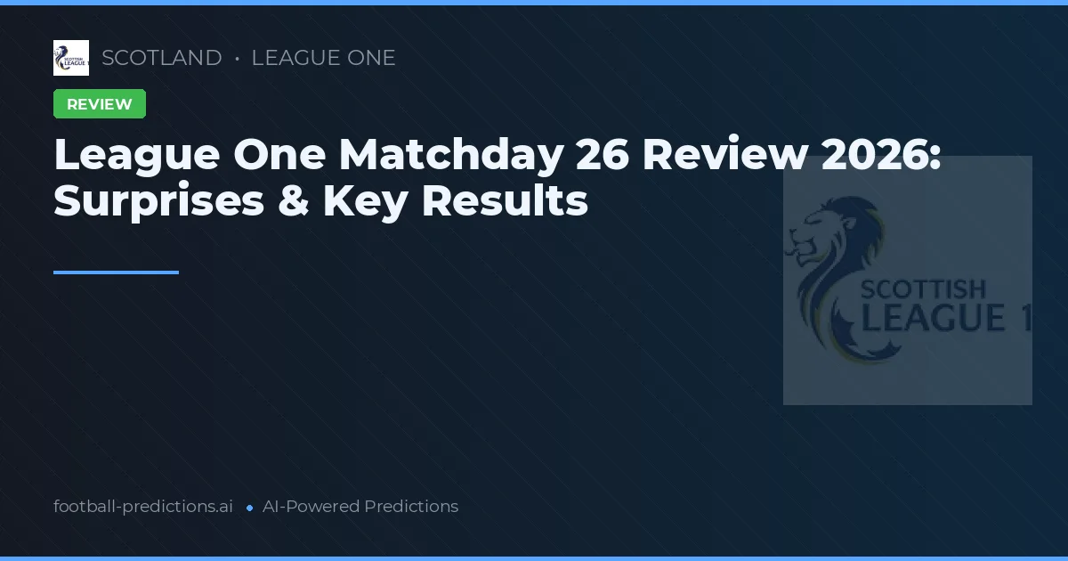 League One Matchday 26 Review 2026: Surprises & Key Results