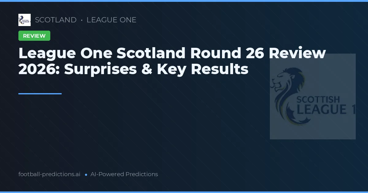 League One Scotland Round 26 Review 2026: Surprises & Key Results