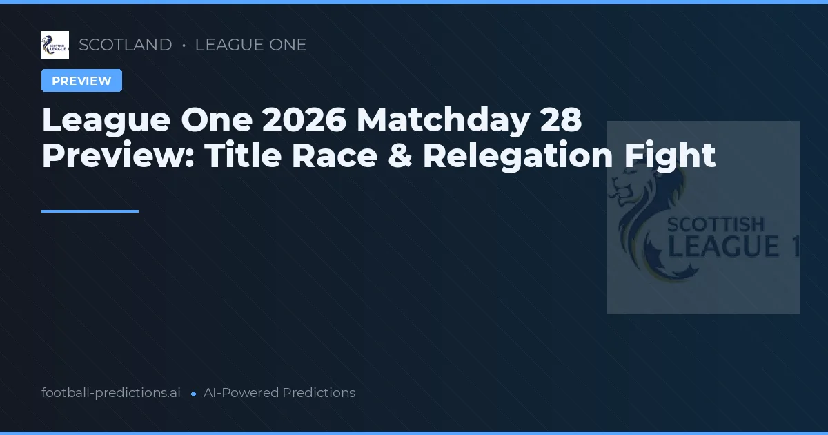 League One 2026 Matchday 28 Preview: Title Race & Relegation Fight
