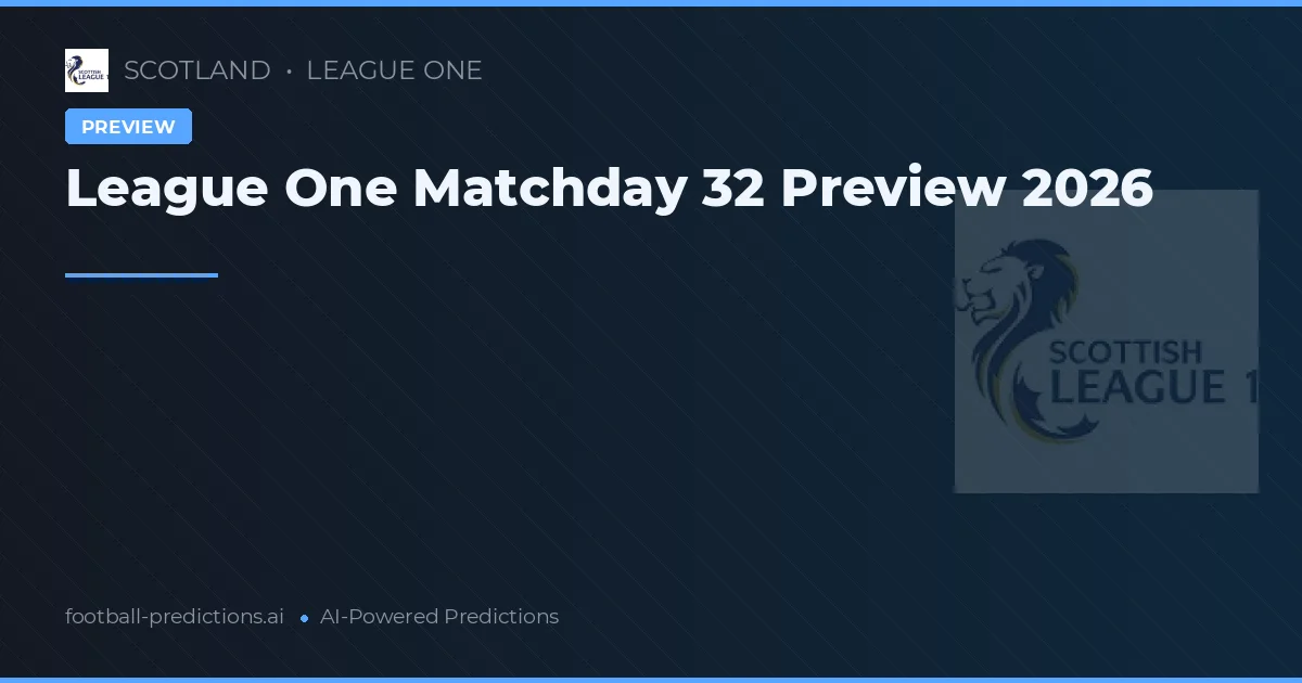 League One Matchday 32 Preview 2026