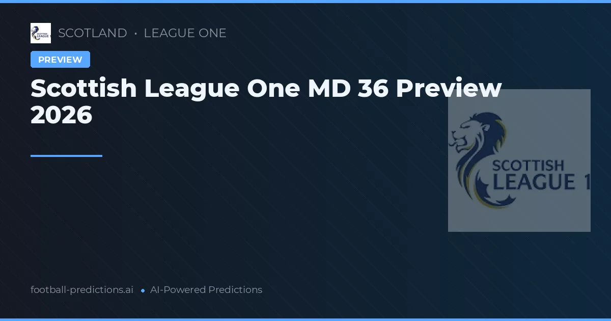 Scottish League One MD 36 Preview 2026
