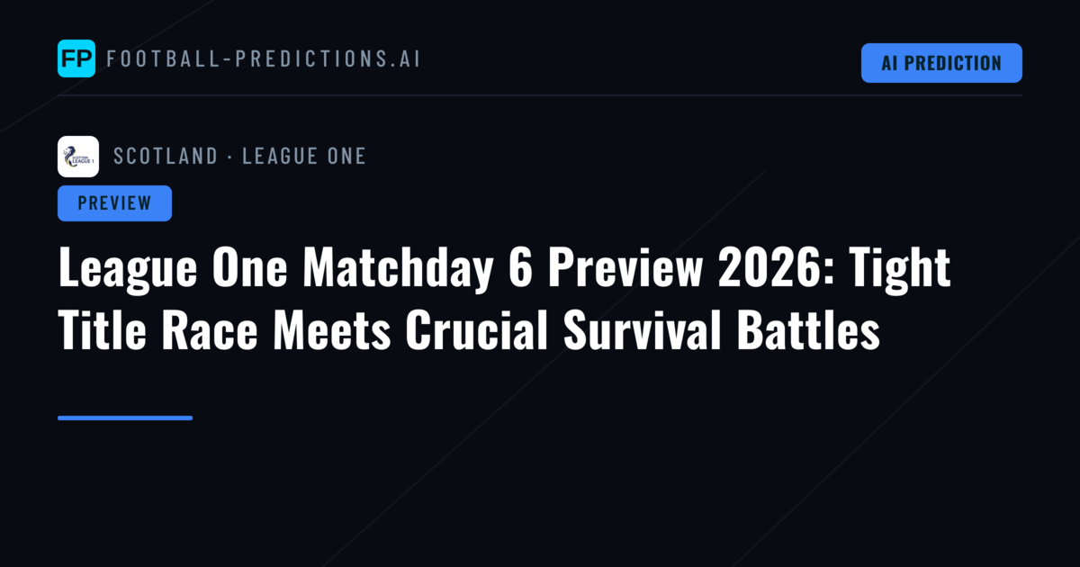 League One Matchday 6 Preview 2026: Tight Title Race Meets Crucial Survival Battles