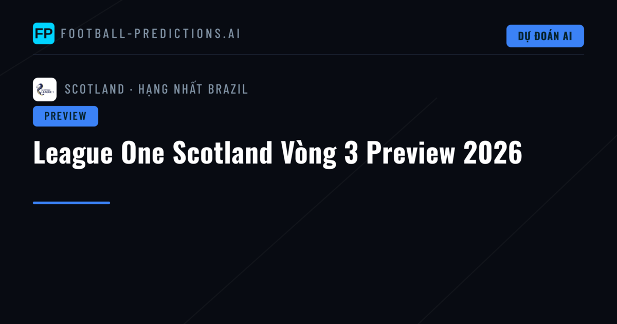 League One Scotland Vòng 3 Preview 2026