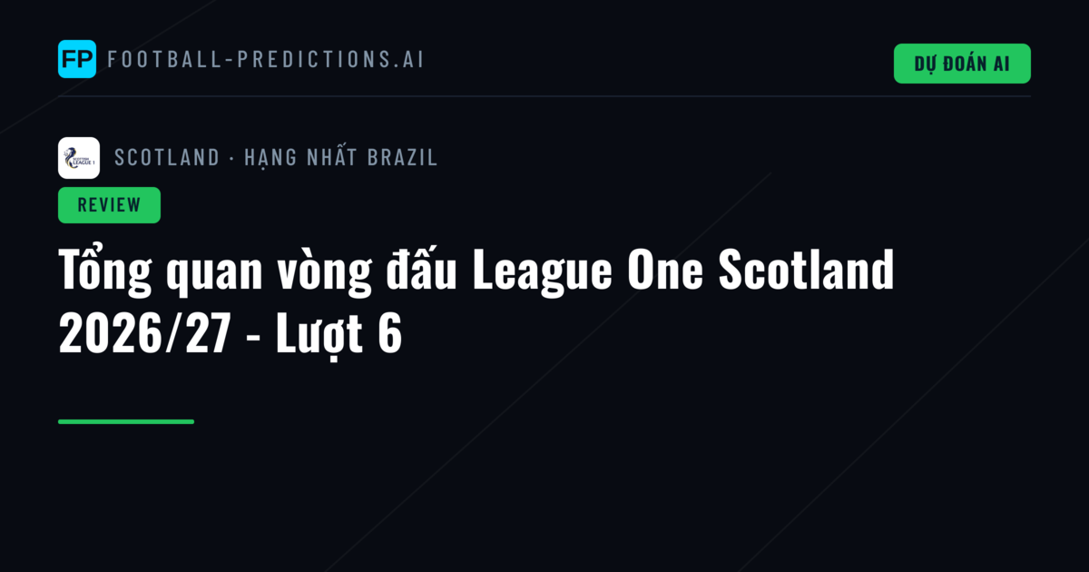 Tổng quan vòng đấu League One Scotland 2026/27 - Lượt 6