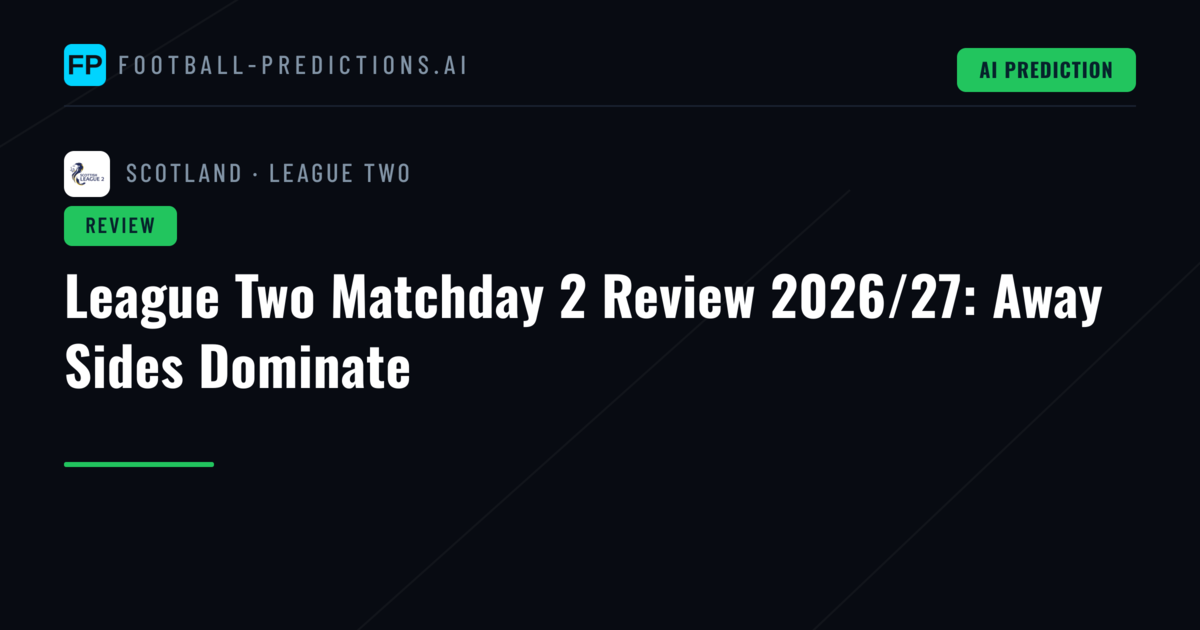 League Two Matchday 2 Review 2026/27: Away Sides Dominate