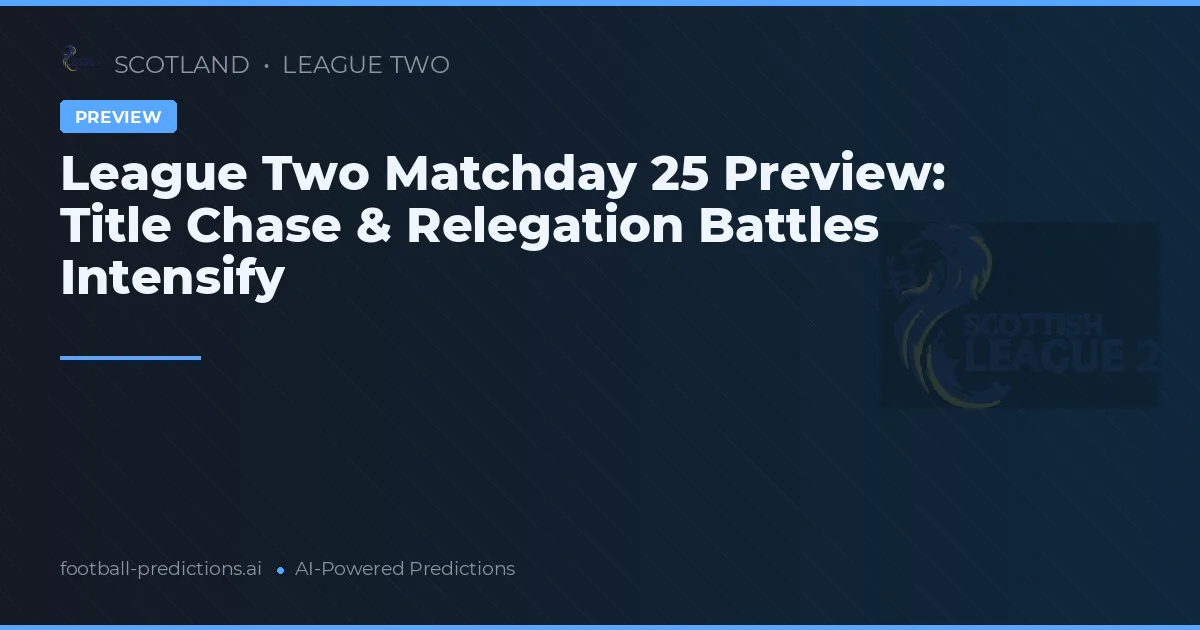 League Two Matchday 25 Preview: Title Chase & Relegation Battles Intensify