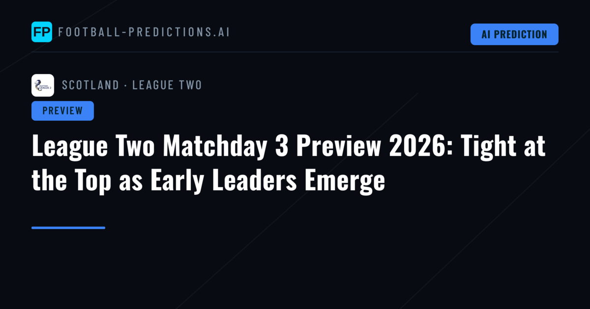 League Two Matchday 3 Preview 2026: Tight at the Top as Early Leaders Emerge