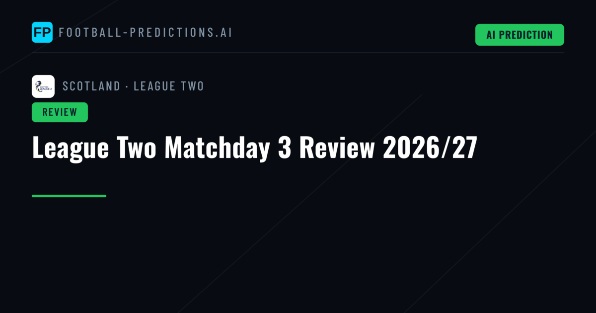 League Two Matchday 3 Review 2026/27