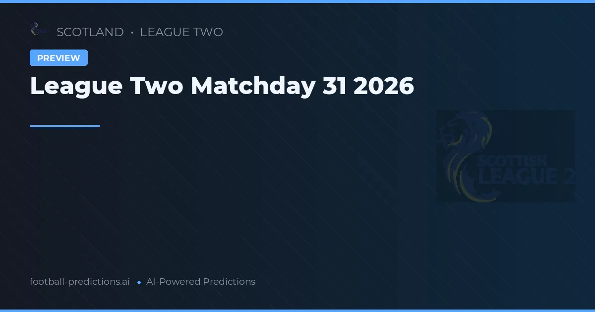 League Two Matchday 31 2026
