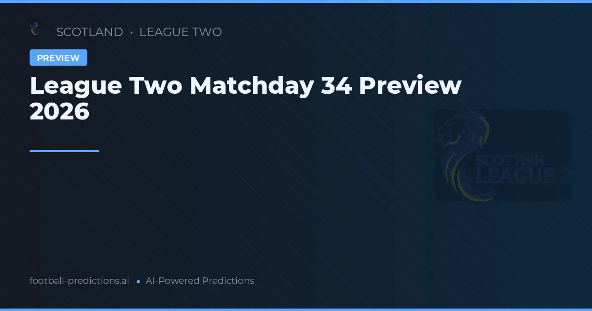 League Two Matchday 34 Preview 2026