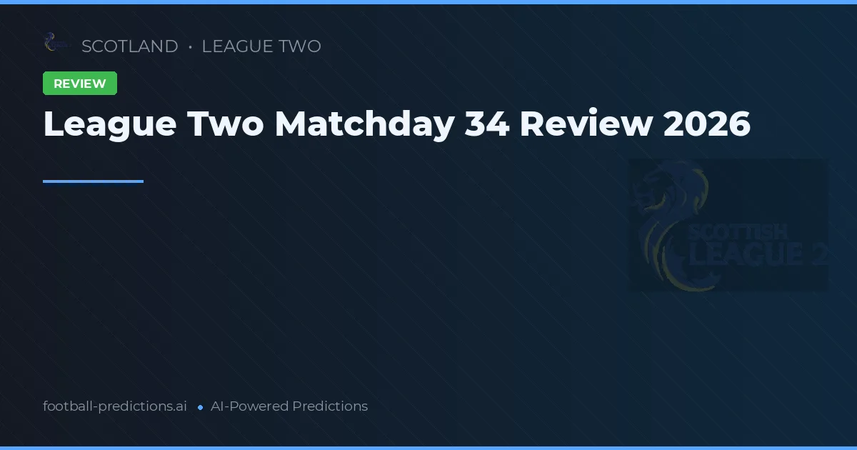 League Two Matchday 34 Review 2026
