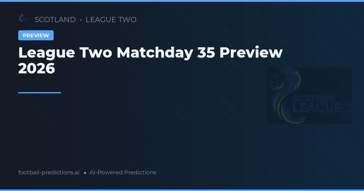 League Two Matchday 35 Preview 2026