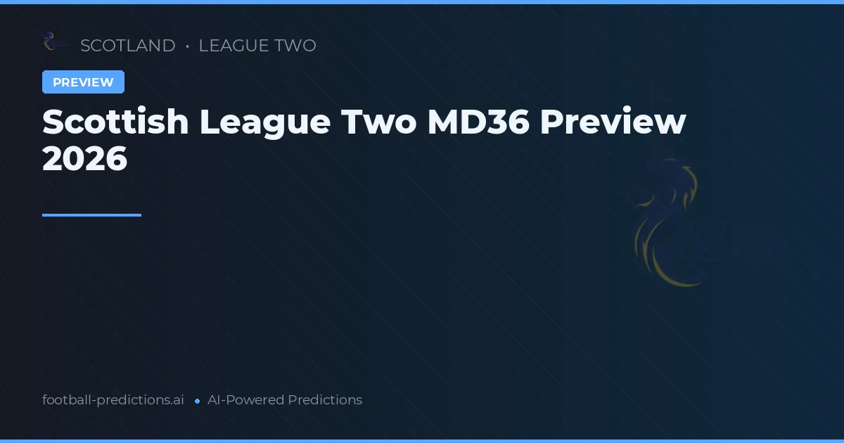 Scottish League Two MD36 Preview 2026