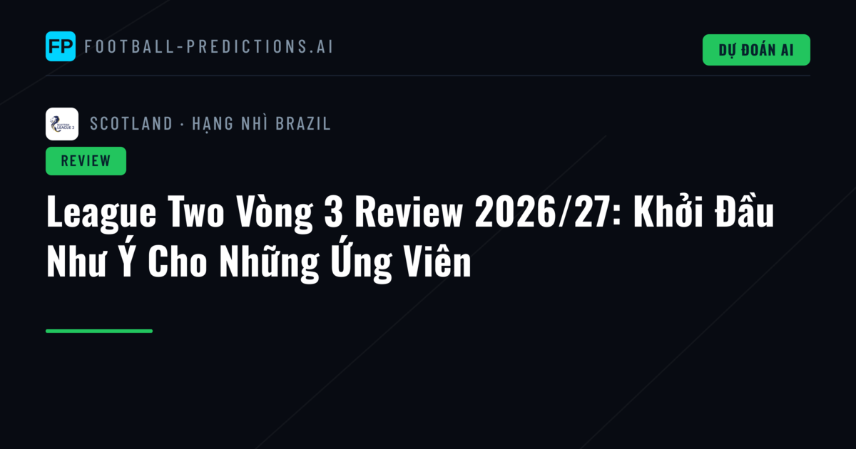 League Two Vòng 3 Review 2026/27: Khởi Đầu Như Ý Cho Những Ứng Viên