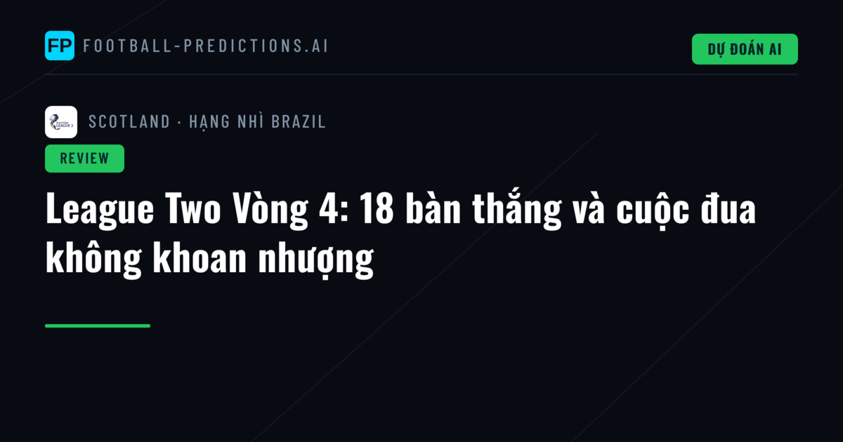 League Two Vòng 4: 18 bàn thắng và cuộc đua không khoan nhượng