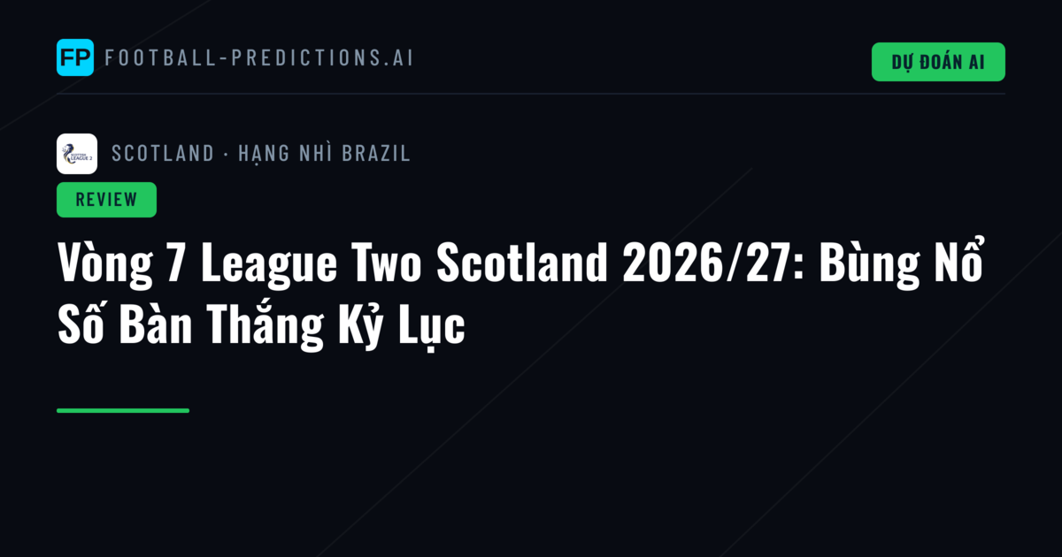 Vòng 7 League Two Scotland 2026/27: Bùng Nổ Số Bàn Thắng Kỷ Lục