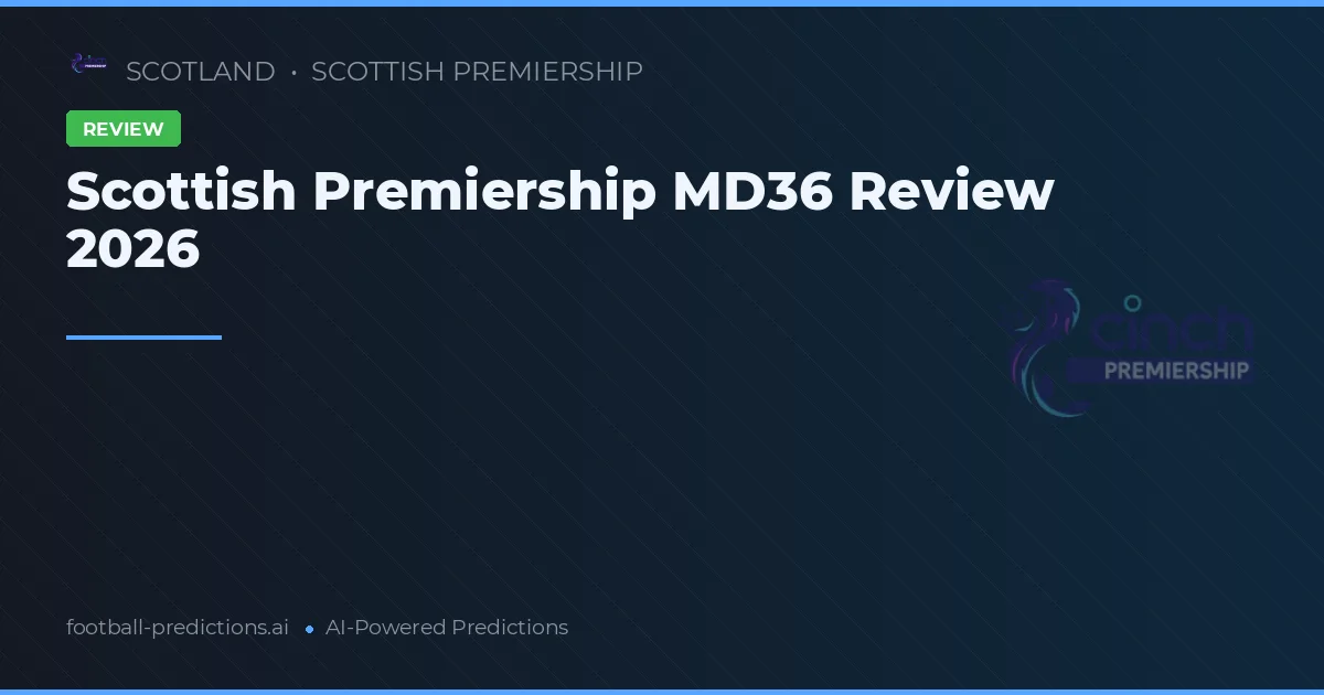 Scottish Premiership MD36 Review 2026