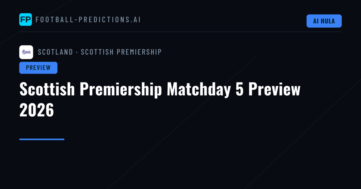 Scottish Premiership Matchday 5 Preview 2026