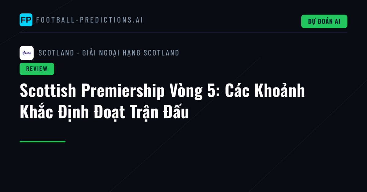 Scottish Premiership Vòng 5: Các Khoảnh Khắc Định Đoạt Trận Đấu
