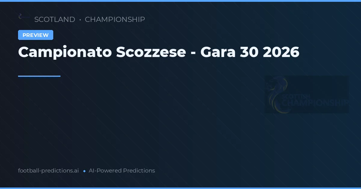 Campionato Scozzese - Gara 30 2026