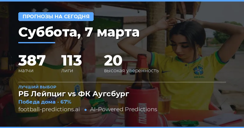 Прогнозы на футбол 7 марта 2026: лучшие ставки и прогнозы