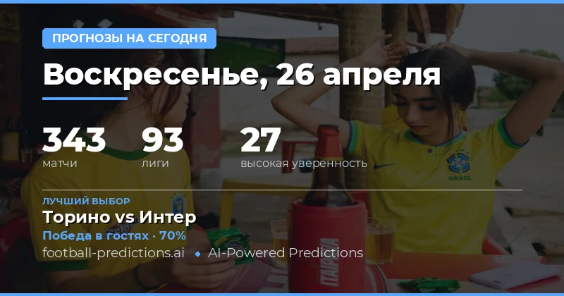 Прогнозы и Советы по Футболу — Воскресенье, 26 апреля, 2026