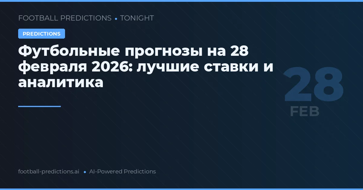 Футбольные прогнозы на 28 февраля 2026: лучшие ставки и аналитика