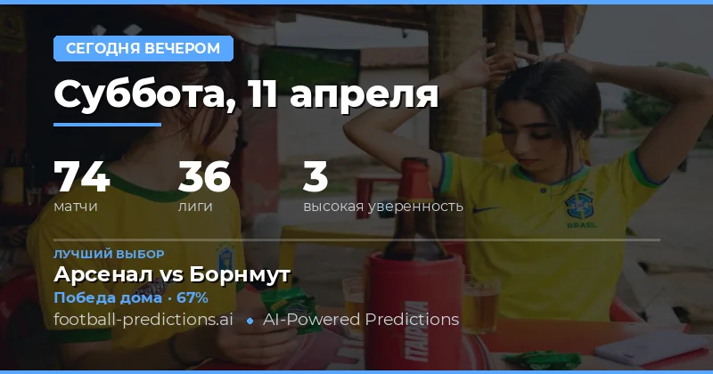 Прогнозы на вечер 11 апреля 2026 года