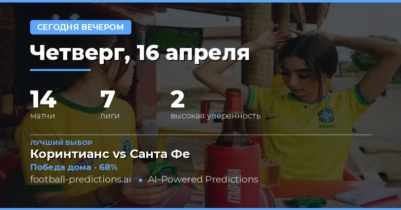 Прогнозы на вечер 16 апреля 2026 года