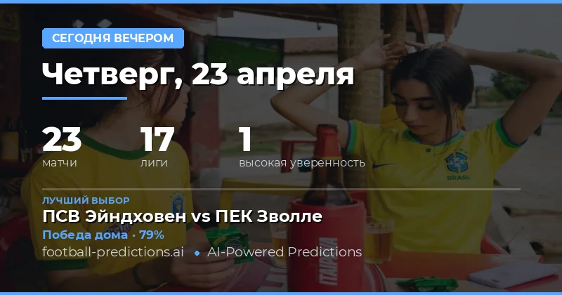 Прогноз на вечерние матчи 23 апреля 2026 года