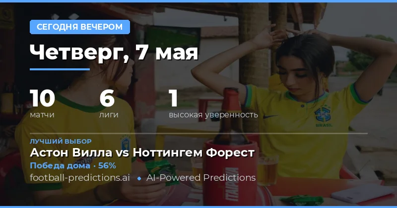 Обзор футбольных матчей на вечер