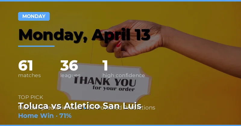 Pertandingan Senin 13 April 2026: Fokus pada Peluang Tinggi