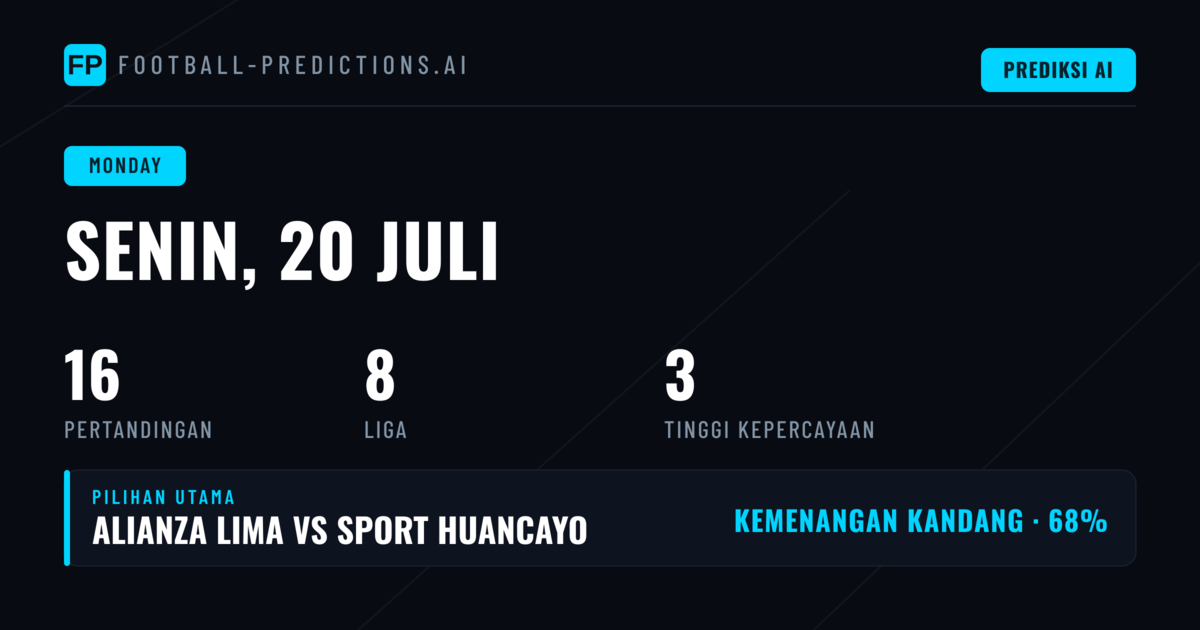 Sekilas Pasar Tuesday Matches 20 Juli 2026