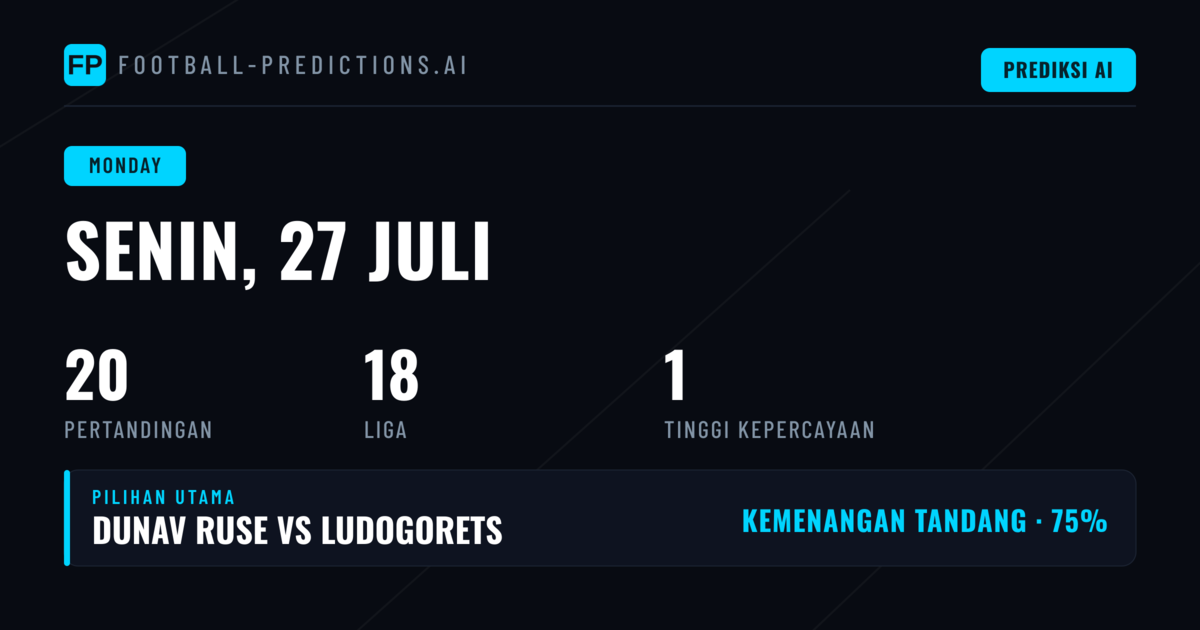 Jadwal & Kompetisi Utama Senin 27 Juli 2026