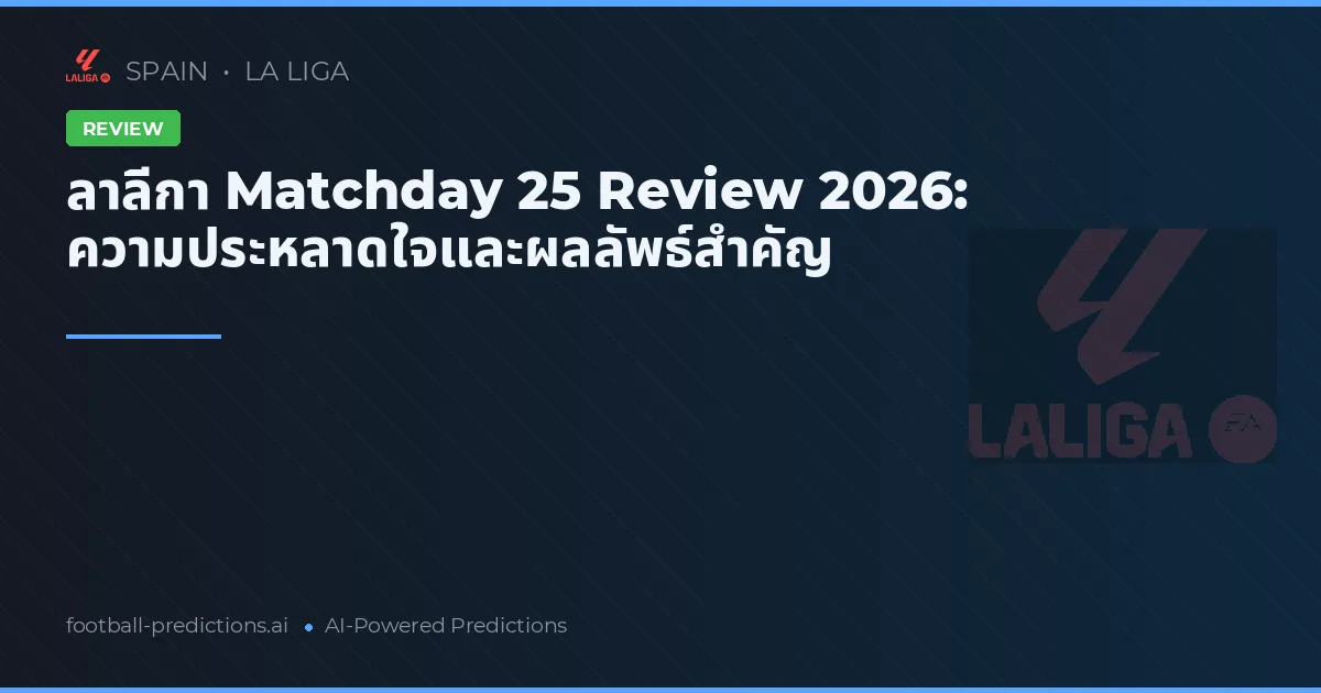 ลาลีกา Matchday 25 Review 2026: ความประหลาดใจและผลลัพธ์สำคัญ
