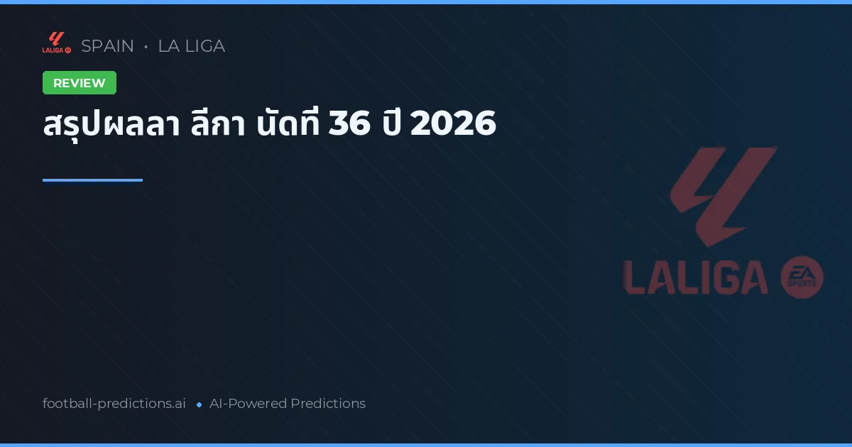 สรุปผลลา ลีกา นัดที่ 36 ปี 2026